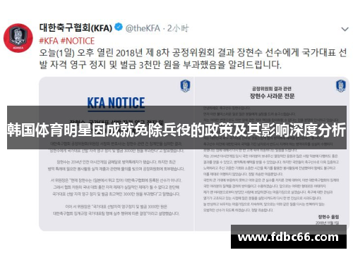 韩国体育明星因成就免除兵役的政策及其影响深度分析